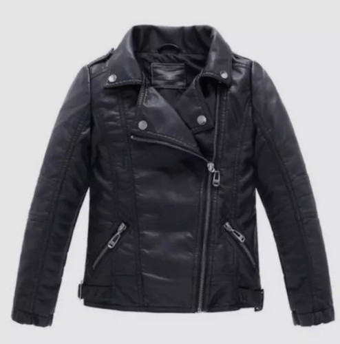 Boys leather jacket - leather, casual