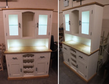 SHABBY PAINTED 2 DOOR DISPLAY DRESSER WITH WINE RACK RUSTIC BESPOKE SIZES