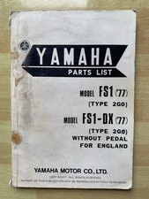 YAMAHA PARTS LIST FS1 ‘77