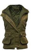 Walker & Hawkes Ladies Derby Tweed Bodywarmer Waistcoat Gilet Jacket Light Sage