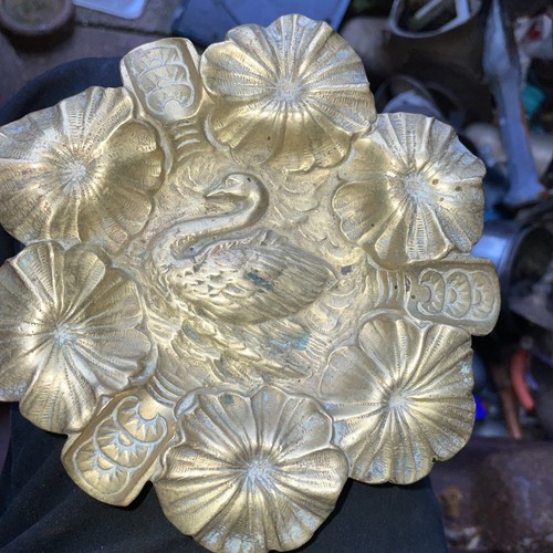 Vintage large flower - vintage, brass