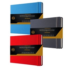 A5 Watercolour Sketchbook Cold Press 300gsm 100% Cotton Paper-24 Sheet Journal