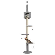 Floor to Ceiling Cat Tree Tower Climbing Activity Center with Condo 220-260cm