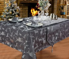 Christmas Stag Grey Jacquard
