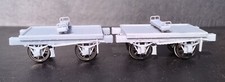 Pair 4mm OO GWR bolster wagons timber trucks dumb buffers 7ft WB