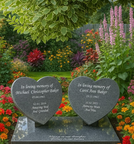 Double heart memorial - double,