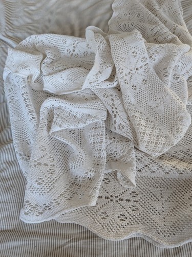 Spanish lace tablecloth white - spanish,