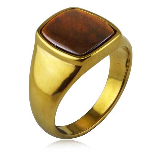 Tiger eye ring - ring, titanium