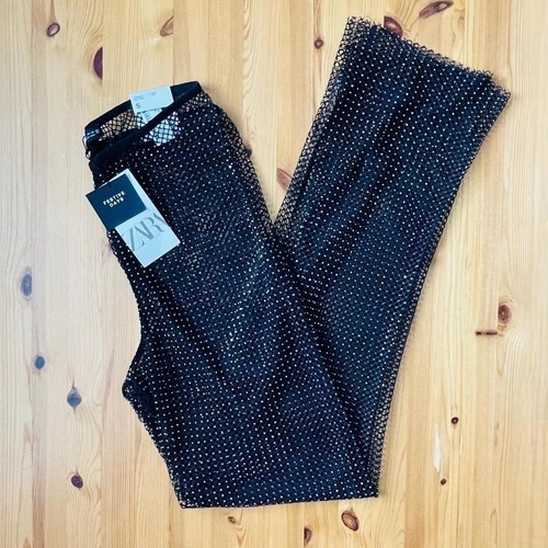 Zara black rhinestone mesh - zara,