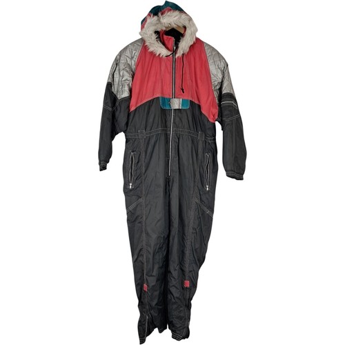 Ski suit men black - suit, red