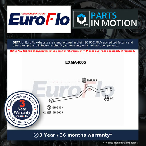 Exhaust pipe fits - fits, mazda