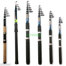 Fishing Telescopic Travel Rods 6ft 8ft 10ft or 12ft Beach Caster Sea Fishing