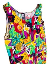 Vtg Geometric Colorful Dress