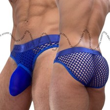 Jockmail Mens Sexy Net Underwear Briefs with Semi Transparent Mesh Bulge Pouch