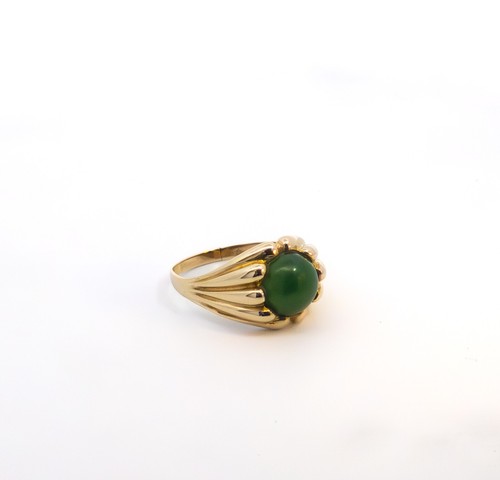 Men green stone ring - stone, ring,