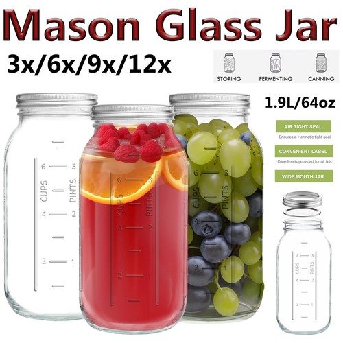 Large glass storage mason - glass,