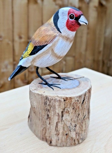 Goldfinch hand carved painted - goldfinch,