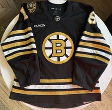 2023-24 Pavel Zacha Game Worn Boston Bruins Home Centennial Jersey Set 3