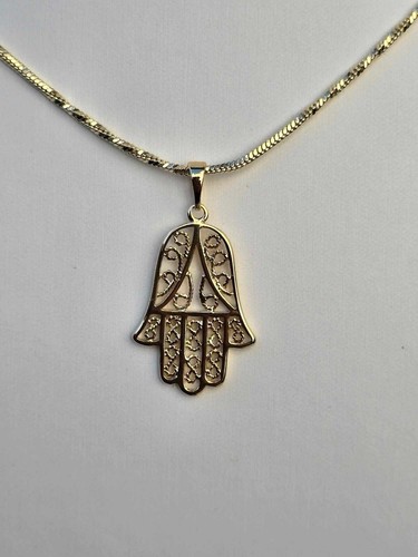 Hamsa hand necklace gold - hamsa,