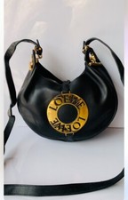 Vintage  Loewe Black Leather Shoulder Bag