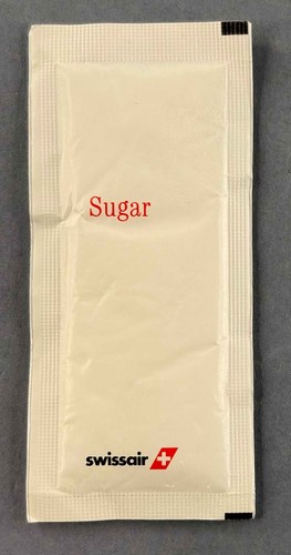Swissair airline sugar packet - swissair,