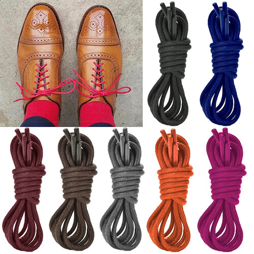 Shoe laces thin round waxed - round,