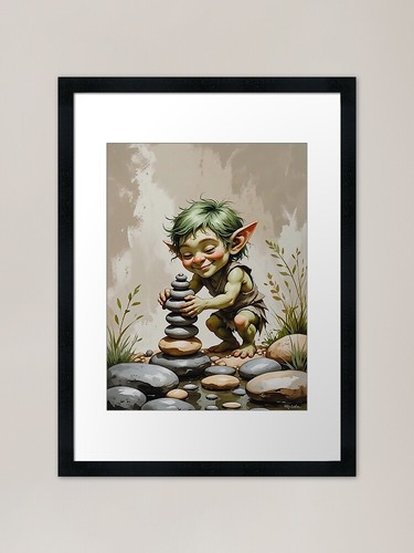 Pebble garden goblin - pebble,