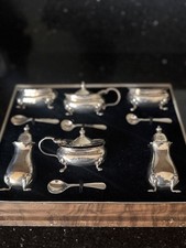 Silver Cruet Set with Glass