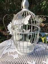 Vintage Decorative Metal Bird Cage Plant Holder With Butterflies