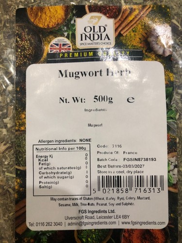 Mugwort dried herb - dried, old