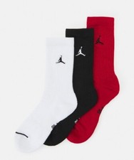 NIKE JORDAN JUMPMAN FLIGHT EVERYDAY DRI-FIT CREW SOCKS 3 PACK MULTI SIZE 8-11