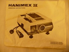 Instructions slide projector HANIMEX RONDETTE 1200A 1200RF  CD/EMail