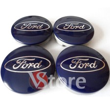 4 Tappi Coprimozzo per Cerchi in Lega Compatibili per Ford 54 mm Blu