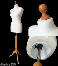 Female Dressmakers Mannequin Dummy Size 8 Cream Display Bust + FREE BLACK COVER!
