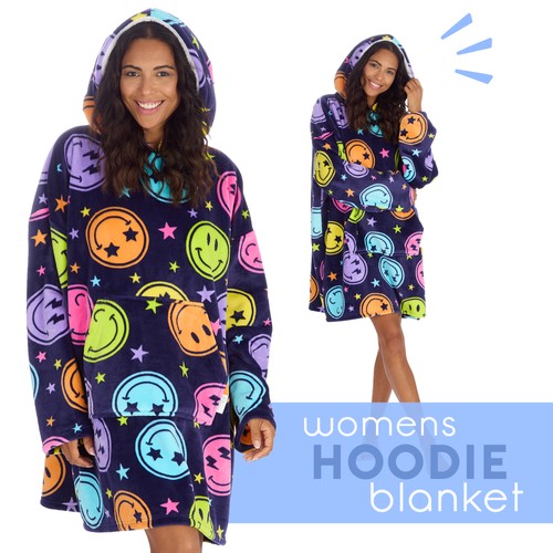 Ladies smiley face oversized - ladies,