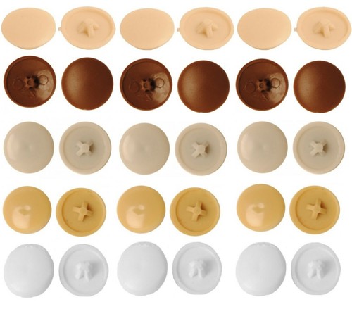 Plastic pozi screw cap covers - plastic,