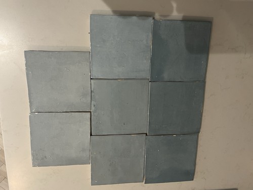 Aqua blue square zellige - blue,