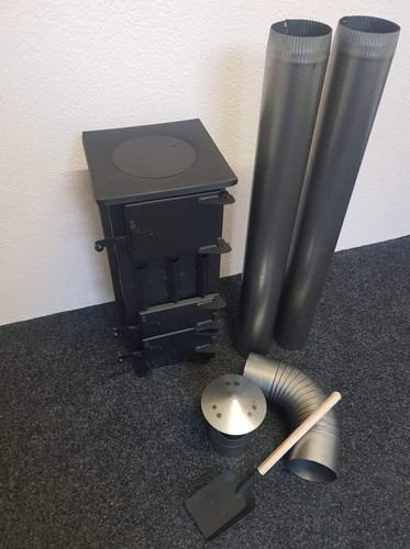 Stove log burner flue - log, &