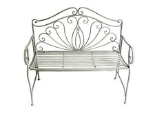 Garden Bench Seat Patio Furniture Foldable Metal Vintage Antique Valencia