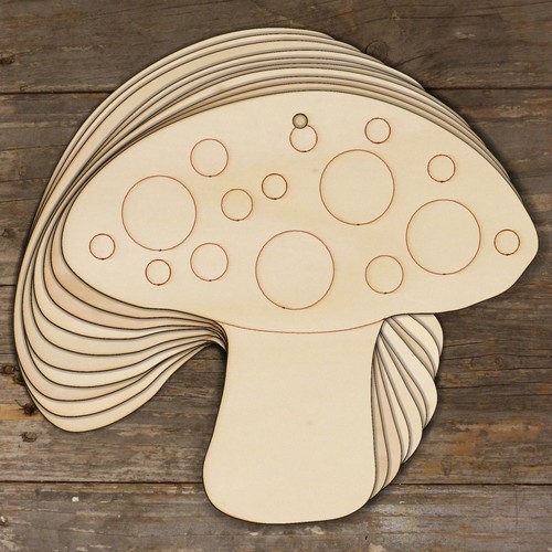 10x wooden toadstool - wooden,
