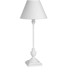 Slim Table Lamp White Wooden