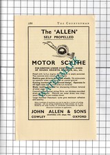 The Allen Motor Scythe John Allen & Sons Cowley  - 1938 Small Advert