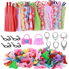 32Pcs Barbie Doll Clothes Bundle Dresses Shoes Set and Accessories Girl Toy Gift
