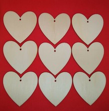 2 Pack 6cm Wooden heart shapes birch ply wood craft blanks wedding pyrography