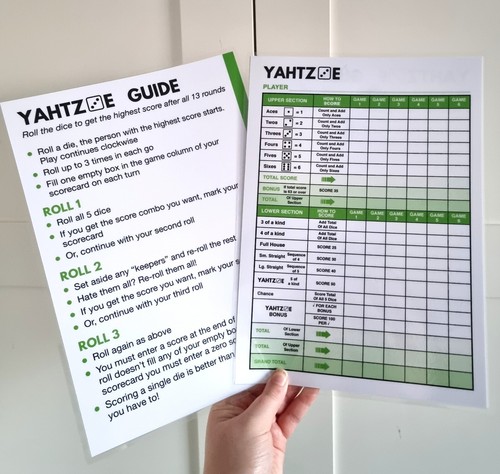Reusable yahtzee score sheets - reusable,