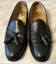 Crockett & Jones “Exeter” Black Leather Tasselled Loafers - Size UK 7EX