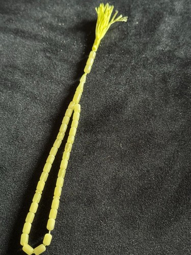 Yellow beaded islamic prayer - yellow,