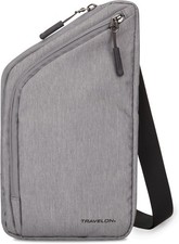 Travelon Unisex World Travel Essentials Crossbody Bag One Size, Gray Heather 