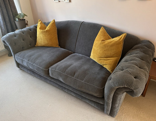 Grey fabric seater - 3-seater, sofa