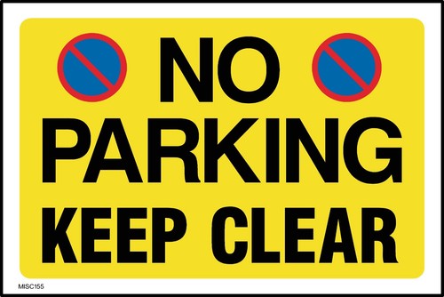 Parking keep clear - no, sign